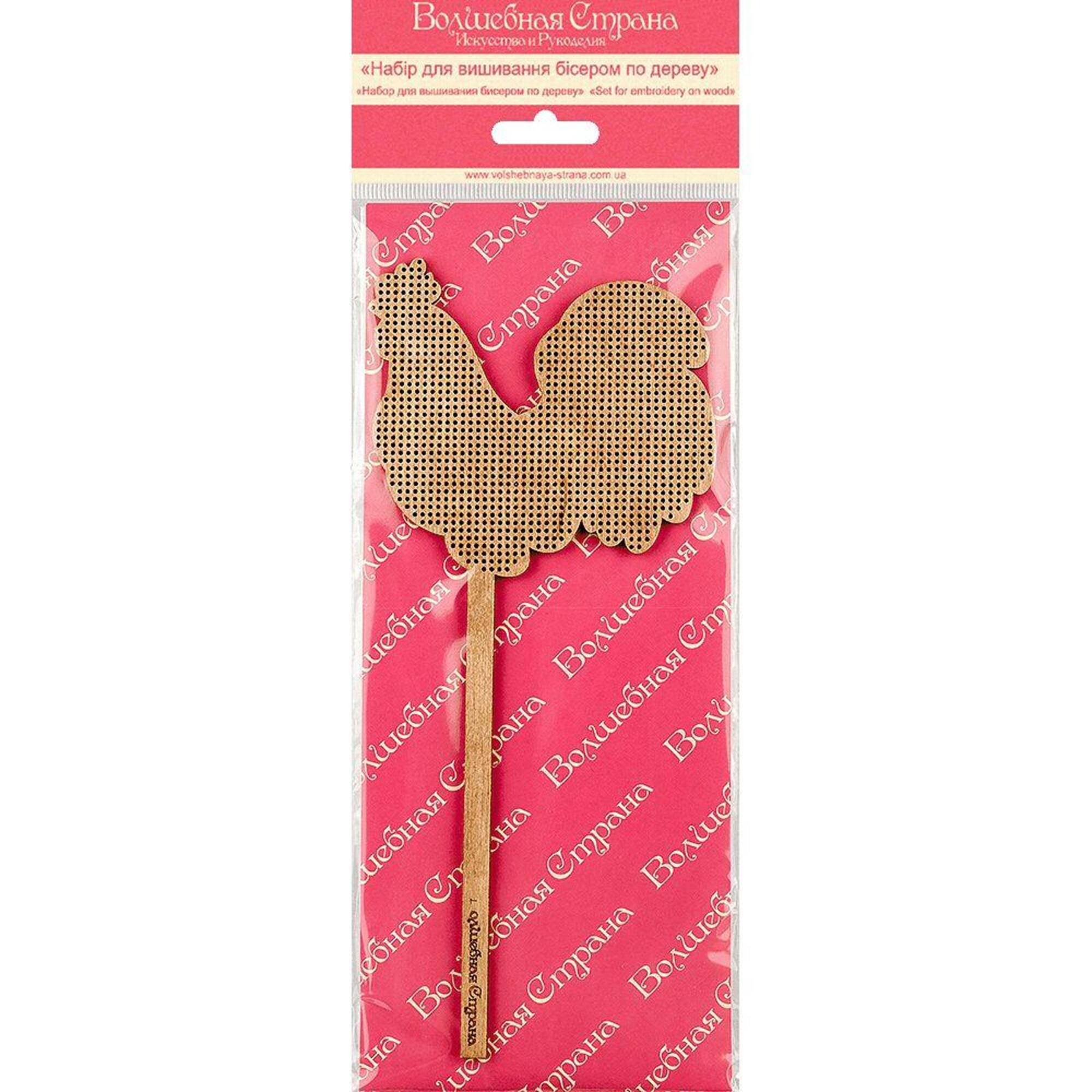 Wonderland Crafts Rooster on a Stick Bead Embroidery on Wood Kit